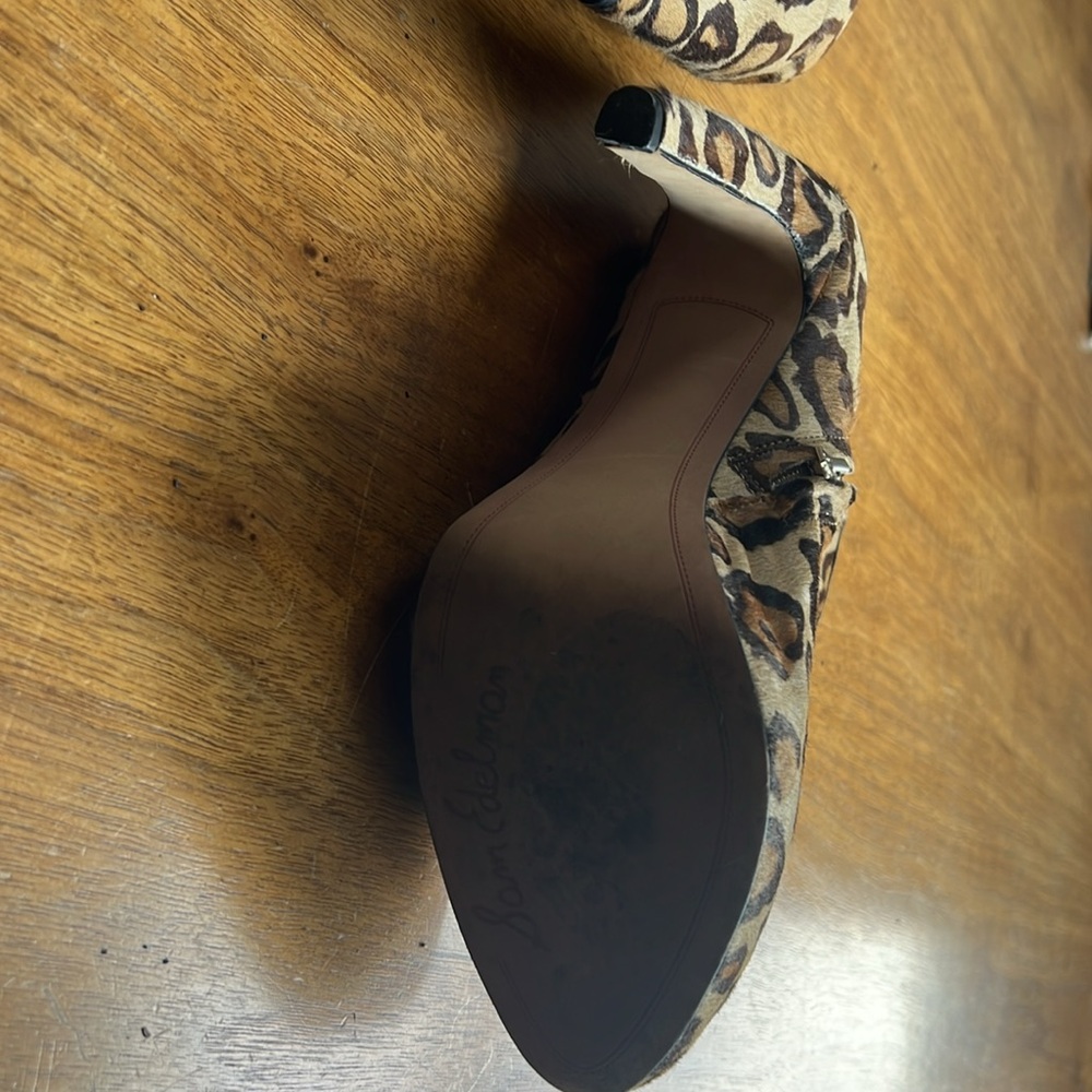 Sam Edelman hair calf platform animal print ankle boot size 8 - Picture 8 of 9